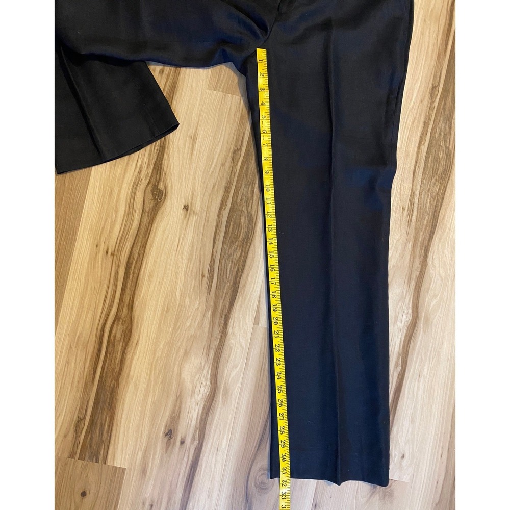 Lauren Ralph Lauren Womens Black 100% Linen Straight Leg Lined Pants Size 12 - Picture 5 of 9